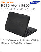 NP-N315-JAS3BR - Netbook Samsung NP-N315 Intel Atom N450 (1.66GHz) 2GB 250GB 10.1