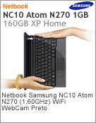NP-NC10-KC01BR - Netbook Samsung NP-NC10 Intel Atom N270 (1.60GHz) 1GB 160GB 10