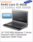NP-R440-JD03BR - Notebook Samsung NP-R440 Intel Core i5-460M (2.53GHz) 4GB 500GB 14