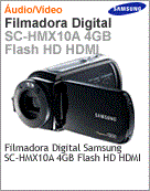 SC-HMX10A/XAZ - Filmadora Digital Samsung SC-HMX10A 4GB Flash HD HDMI