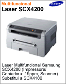 SCX-4200/XAZ - Impressora Multifuncional Laser Samsung SCX-4200 (Impresso / Cpia: 19ppm; Scanner) Substitui a SCX-4100