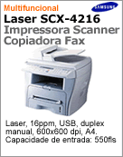 SCX-4216F/XAA - Impressora Multifuncional Laser Samsung SCX-4216F (Impresso / Cpia: 15ppm; Scanner: 1200x1200dpi; Fax)