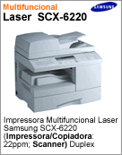 SCX-6220/XAA - Impressora Multifuncional Laser Samsung SCX-6220 (Impresso / Cpia: 22ppm; Scanner) Duplex