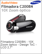SMX-C200BN/XAZ - Filmadora Digital Samsung C200BN (Zoom 10x) LCD 2.7