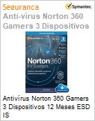 Antivrus Norton 360 Gamers 3 Dispositivos 12 Meses ESD IS  (Figura somente ilustrativa, no representa o produto real)