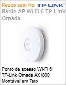 Ponto de acesso Wi-Fi 6 TP-Link Omada AX1800 Montvel em Teto  (Figura somente ilustrativa, no representa o produto real)