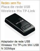 Adaptador de rede USB Wi-Fi 11n TP-Link Mini USB N 300Mbps (Figura somente ilustrativa, no representa o produto real)