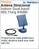TEW-AI86DB - Antena Direcional Indoor Dual-band 802.11a/g 8/6dBi com Base de Montagem TRENDnet TEW-AI86DB