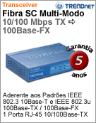 TFC-110MSCE - Transceiver (Transceptor) Conversor de Mdia TRENDnet TFC-110MSCE de Fibra SC Multi-Modo 10/100 Mbps TX para 100Base-FX