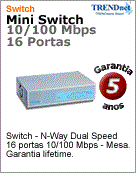 TE100-S16E - Switch Fast 16 portas TRENDnet TE100-S16E Mini Switch N-Way (16 x 10/100)