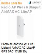 Ponto de acesso Wi-Fi 6 Ubiquiti AirMAX AC LiteAP GPS 5AC 17dBi 90g  (Figura somente ilustrativa, no representa o produto real)