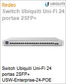 Switch Ubiquiti Uni-Fi 24 portas 2SFP+ USW-Enterprise-24-POE  (Figura somente ilustrativa, no representa o produto real)