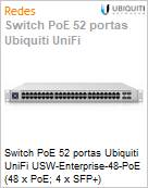 Switch PoE 52 portas Ubiquiti UniFi USW-Enterprise-48-PoE (48 x PoE; 4 x SFP+)  (Figura somente ilustrativa, no representa o produto real)