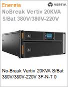 No-Break Vertiv 20KVA S/Bat 380V/380V-220V 3F-N-T 0  (Figura somente ilustrativa, no representa o produto real)