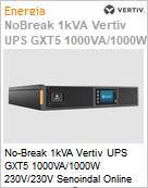 No-Break 1kVA Vertiv UPS GXT5 1000VA/1000W 230V/230V Senoindal Online Dupla Converso Torre  (Figura somente ilustrativa, no representa o produto real)