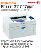 100N02526 - Impressora Laser Phaser Xerox 3117 17ppm 600x500dpi 8MB