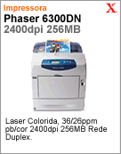 100S12183 - Impressora Laser Colorida Phaser Xerox 6300DN 36/26ppm pb/cor 2400dpi 256MB Rede Duplex