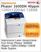 36DN-MONO - Impressora Laser Phaser Xerox 3600DN 40ppm 1200x1200dpi 128MB Rede Duplex (Substitui 3500DN / 100N02625)