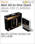 MAGHD-ND01-U - Mini-PC ZOTAC MAG Mini All-in-One Giant Intel Atom 330 (1.60GHz) NVIDIA ION GPU HDMI