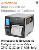 Impressora de Etiquetas de Cdigos de Barras Zebra ZT42162 203dpi 6 USB Serial Rede Bluetooth  (Figura somente ilustrativa, no representa o produto real)