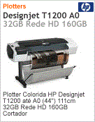 CH538A - Plotter HP DesignJet T1200 at A0 (44") 111cm 32GB Rede HD 160GB Cortador