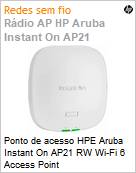 Ponto de acesso HPE Aruba Instant On AP21 RW Wi-Fi 6 Access Point  (Figura somente ilustrativa, no representa o produto real)