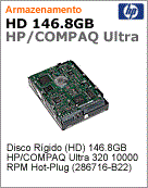 286716-B22 - Unidade de Disco Rgido (HD) 146GB HP para Compaq Ultra 320 10.000 rpm Hot-Plug