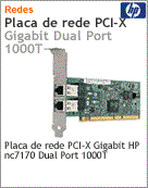 313881-B21 - Adaptador de rede PCI-x Gigabit HP nc7170 Dual-Port 1000T