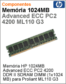 390824-B21 - Memria 1GB HP Advanced ECC PC2 4200 DDR II SDRAM DIMM (1x 1024 MB) para ProLiant ML110 G3