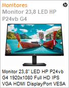 Monitor 23,8 LED HP P24vb G4 1920x1080 Full HD IPS VGA HDMI DisplayPort VESA 250 Nits (Figura somente ilustrativa, no representa o produto real)