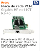 434905-B21 - Adaptador de rede PCIe Gigabit HP nc110T padro RJ-45 para ML350 G5/ML370 G5/DL360 G5/DL380 G5/DL385G2