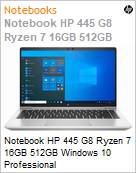 Notebook HP 445 G8 Ryzen 7 16GB 512GB Windows 10 Pro (Figura somente ilustrativa, no representa o produto real)