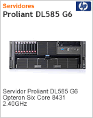 539843-001 - Servidor ProLiant HP DL585 G6 Opteron Six-Core 8431 4P (2.40GHz) 16GB Sem Disco 512BBWC SFF