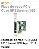 Adaptador de rede PCIe Quad HPE Ethernet 1GB 4-port 331T Adapter (Figura somente ilustrativa, no representa o produto real)