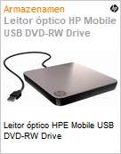 Leitor ptico HPE Mobile USB DVD-RW Drive (Figura somente ilustrativa, no representa o produto real)