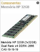 Memria 32GB HPE ISS Kit de Smart Memory registrada (1x32 GB) de categoria dupla x4 DDR4-2666 CAS-19-19-19HPE DDR4 Standard Server Memory (Figura somente ilustrativa, no representa o produto real)