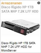 Unidade de Disco Rgido (HD) 1TB HPE SATA NHP 7.2K LFF HDD for MicroServer (Figura somente ilustrativa, no representa o produto real)