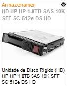 Unidade de Disco Rgido (HD) HPE HP 1.8TB SAS 10K SFF SC 512e DS HD (Figura somente ilustrativa, no representa o produto real)