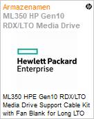 ML350 HPE Gen10 RDX/LTO Media Drive Support Cable Kit with Fan Blank for Long LTO (Figura somente ilustrativa, no representa o produto real)