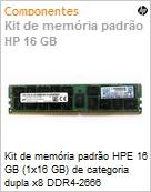 Memria para Servidor 16GB HPE (1x16 GB) de categoria dupla x8 DDR4-2666 CAS-19-19-19 sem buffer (Figura somente ilustrativa, no representa o produto real)