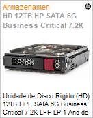 Unidade de Disco Rgido (HD) 12TB HPE SATA 6G Business Critical 7.2K LFF LP 1 Ano de Garantia Helium 512e Multi Vendor HDD  (Figura somente ilustrativa, no representa o produto real)