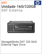 AJ828A - Unidade de fita 160/320GB DAT Externa HP StorageWorks DAT 320 SAS External Tape Drive