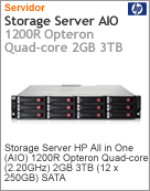 AK218A - Servidor de Storage All-in-One (AIO) HP 1200R Opteron Quad-Core (2.20GHz) 2GB 3TB (12 x 250GB) SATA