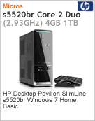 BM367AA - Desktop-PC Pavilion SlimLine HP s5520br Intel Core 2 Duo (2.93GHz) 4GB 1TB Windows 7 Home Basic