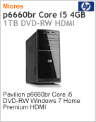 BT574AA - Desktop-PC Pavilion HP P6660br Intel Core i5-750 (2.66GHz) 4GB 1TB DVD-RW Windows 7 Home Premium HDMI