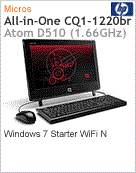 BT579AA - Desktop-PC All-in-One Compaq Presario HP CQ1-1220br Intel Atom Dual-Core D510 (1.66GHz) Windows 7 Starter Wi-Fi N