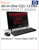 BT580AA - Desktop-PC All-in-One Compaq Presario HP CQ1-1230br Intel Atom Dual-Core D510 (1.66GHz) Windows 7 Home Basic Wi-Fi N