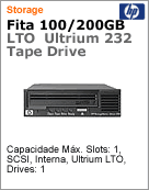 DW064A - Unidade de fita 100/200GB LTO Interna HP StorageWorks LTO Ultrium 232 SCSI Half-Height Internal Tape Drive