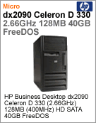 EJ120LA - Desktop-PC Business HP dx2090 Intel Celeron D 330 (2.66GHz) 128MB (400MHz) HD SATA 40GB FreeDOS
