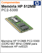 EM993AA - Memria HP 512MB PC2-5300 (DDR2 667 MHz) DIMM para Notebooks HP nx6325